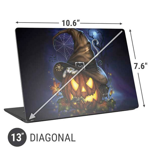 Halloween Cat and Jack O Lantern Pumpkin by Sarah Richter Universal Laptop 13in (10.6 x 7.6in) Skin
